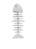 Kamushki 18kt white gold Fish diamond and sapphire pendant - Silver