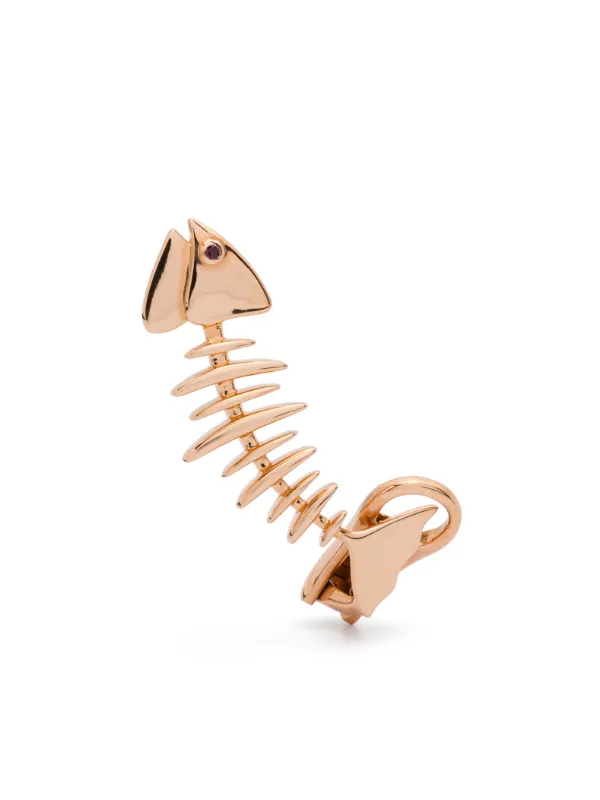 Kamushki 18kt Yellow Gold Wishbone Sapphire Single Ear Cuff Gold FARFETCH BH