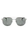 Alexander McQueen Eyewear skull-print pilot-frame sunglasses - Silver
