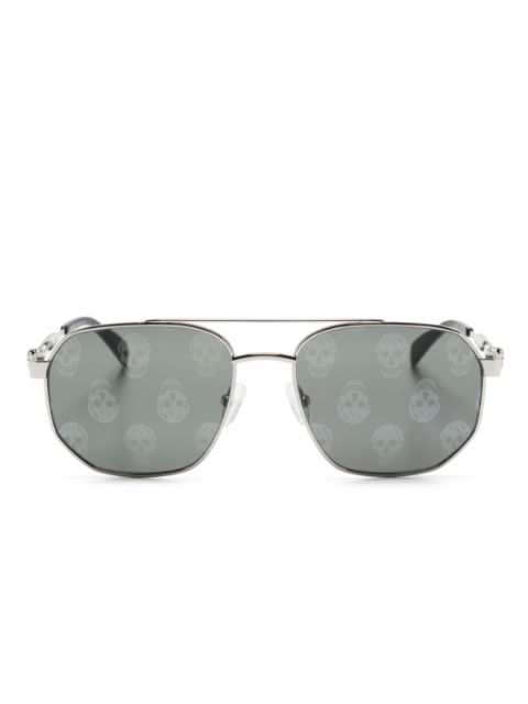 Alexander McQueen Eyewear skull-print pilot-frame sunglasses Men