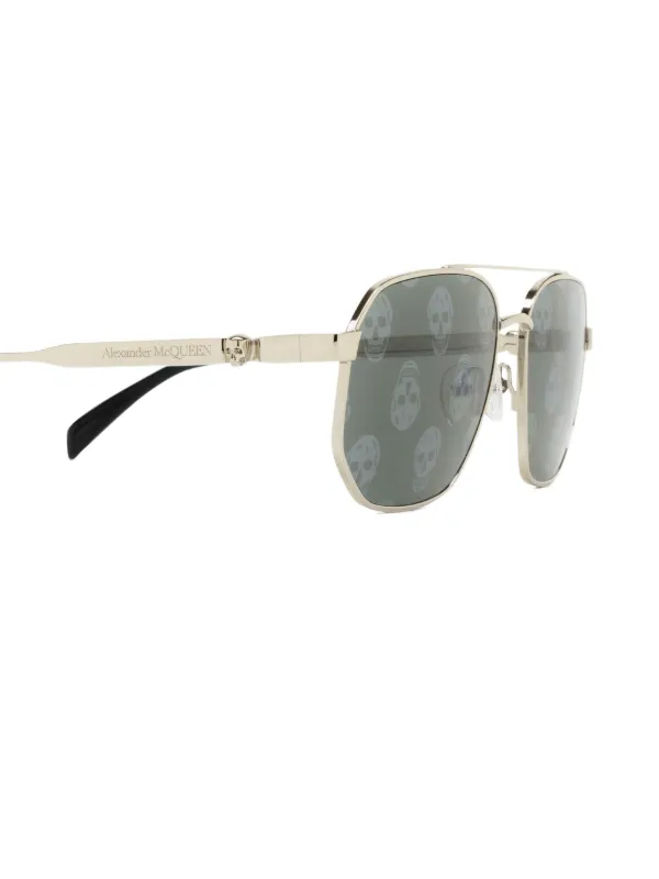 Alexander McQueen Eyewear パイロット サングラス | シルバートーン