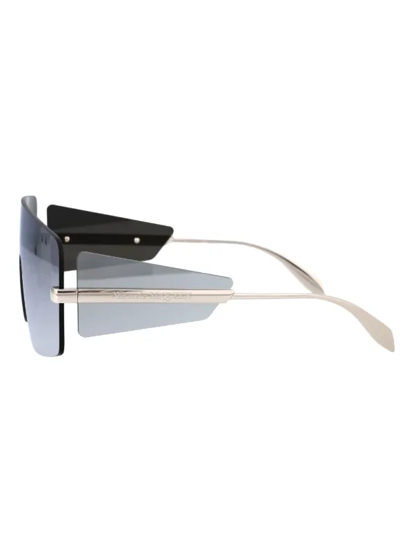 Alexander McQueen Eyewear ミラーシールド サングラス | シルバー