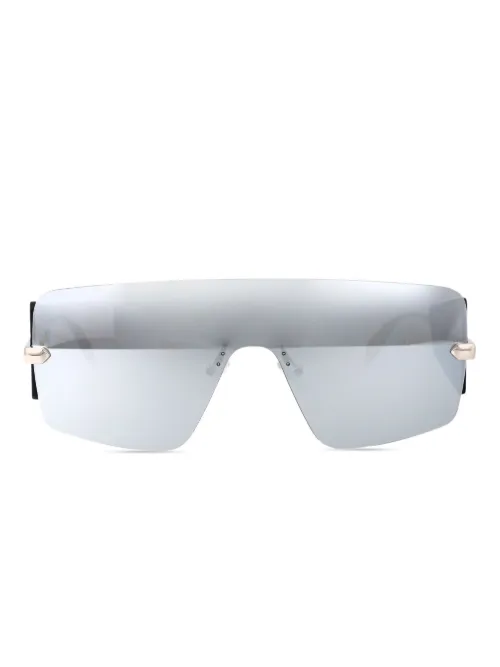 Lunettes de soleil miroitées à monture couvrante - Alexander McQueen Eyewear - Modalova