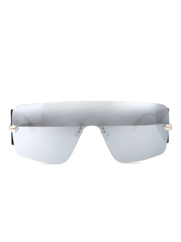 Alexander McQueen Eyewear ミラーシールド サングラス | シルバー
