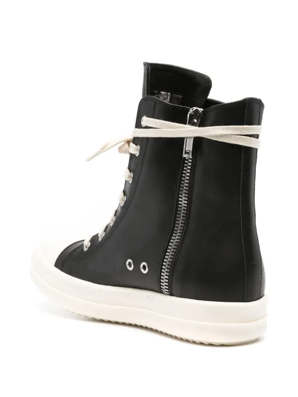 Rick Owens rubber toecap high top sneakers women Calf Leather Rubber Calf Leather 36 Black