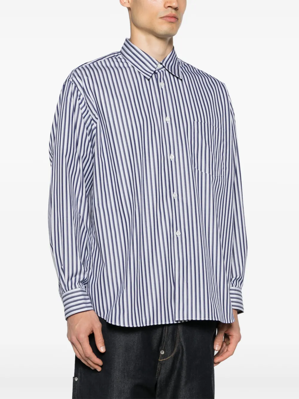 Comme Des Garçons Shirt pinstriped cotton shirt Blauw