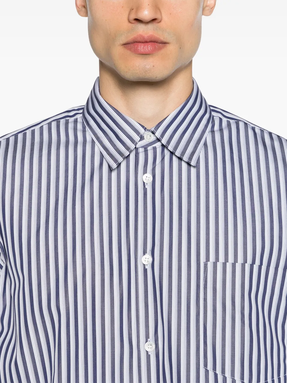 Comme Des Garçons Shirt pinstriped cotton shirt Blauw