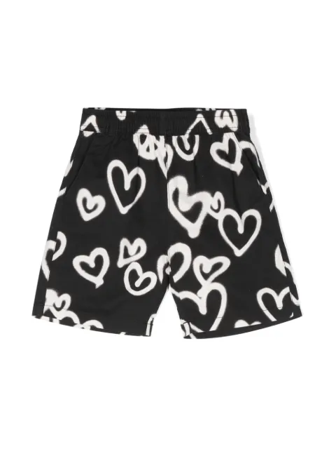 Molo shorts con corazones estampados