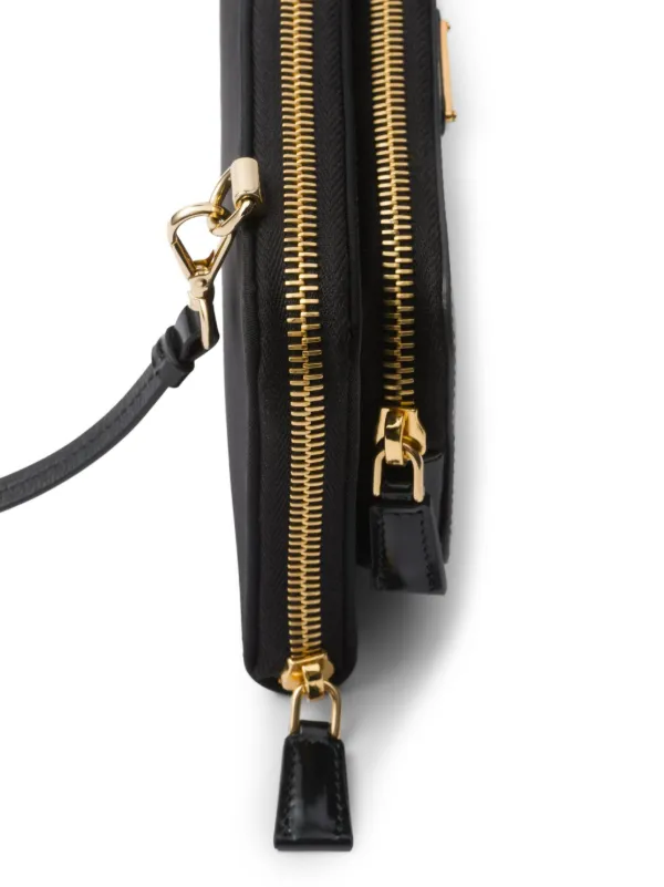 Prada triangle-logo Leather Wallet | Black | FARFETCH
