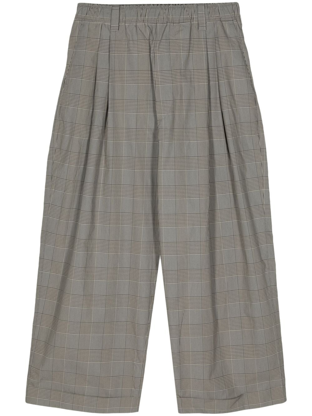 Meryll Rogge Plaid-check Cotton Trousers In 黑色