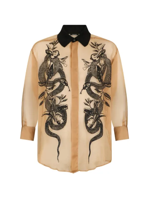Roberto Cavalli snake-embroidered shirt