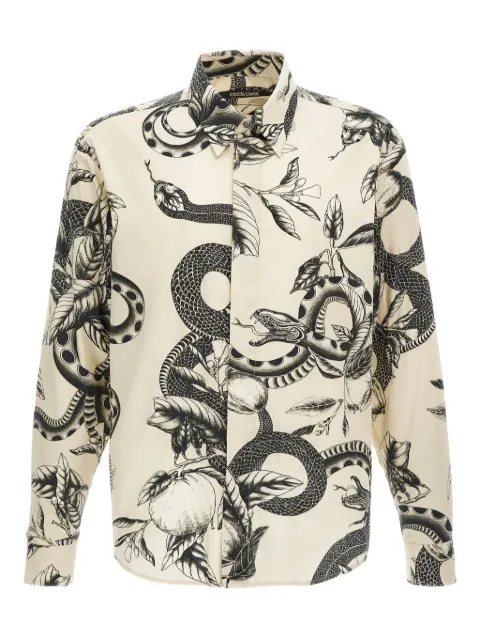 Roberto Cavalli camisa con estampado de serpiente