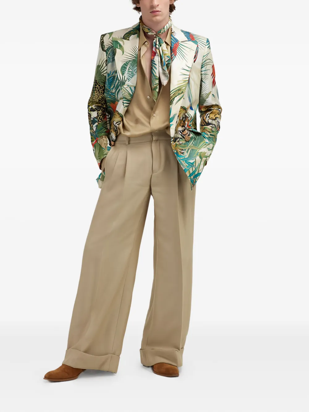 Roberto Cavalli long-sleeve button-down shirt - Beige