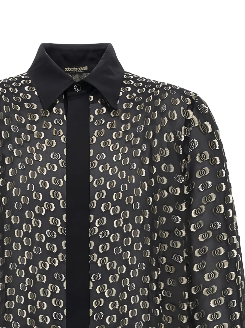 Roberto Cavalli patterned shirt - Zwart