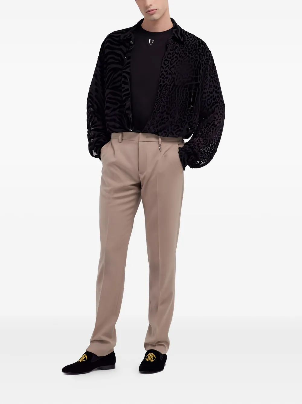 Roberto Cavalli Devorè-effect Shirt In Black