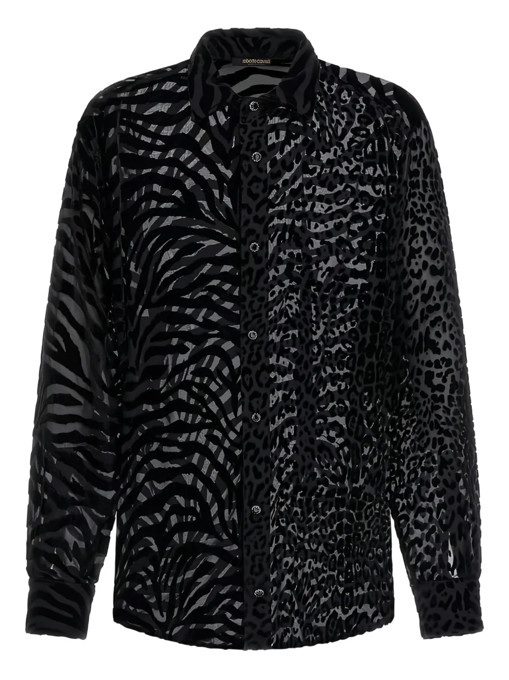 Roberto Cavalli Devorè-effect Shirt In Black