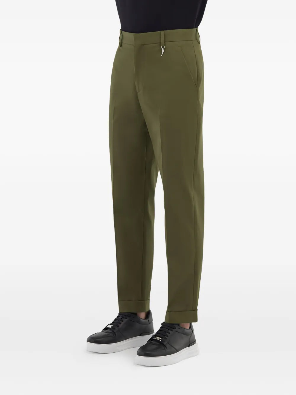 Roberto Cavalli Broek met cuffs Groen