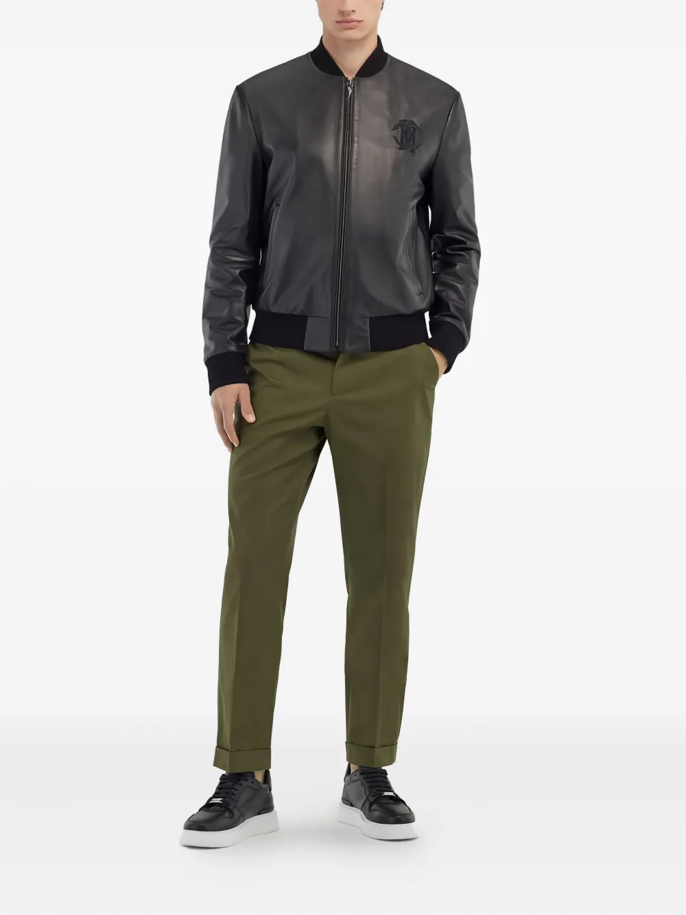 Roberto Cavalli Broek met cuffs - Groen