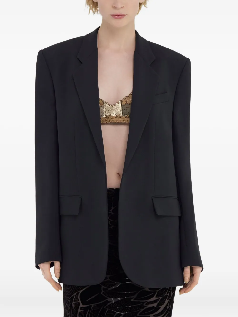 Roberto Cavalli Blazer met schoudervullingen Zwart