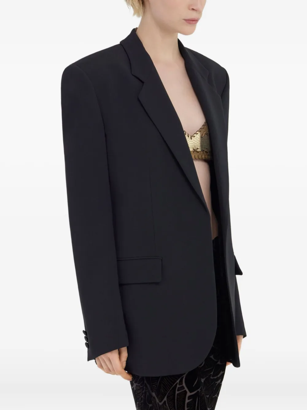 Roberto Cavalli Blazer met schoudervullingen Zwart