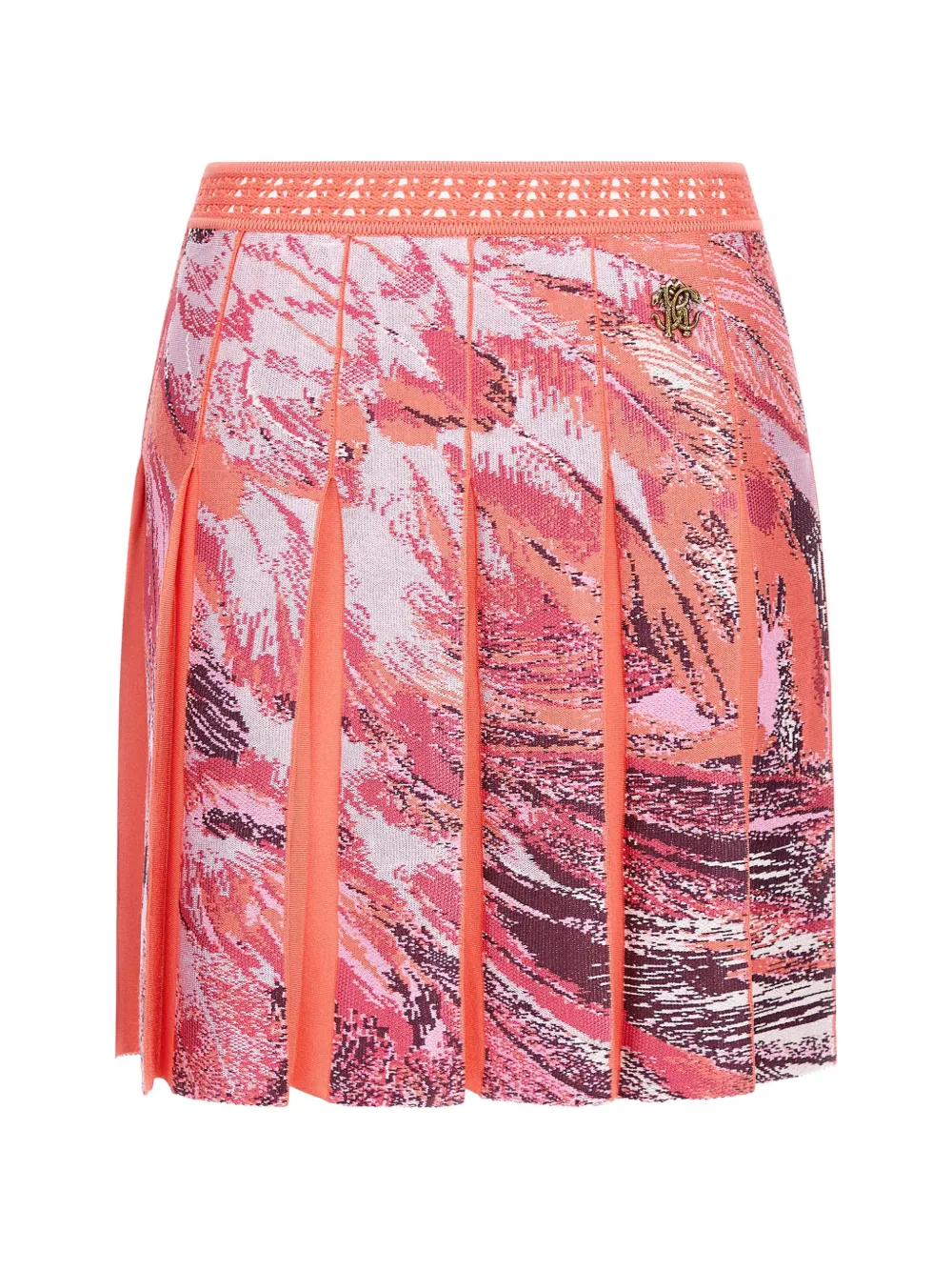 Roberto Cavalli minijupe plissée à imprimé abstrait - Orange Roberto Cavalli minijupe plissée à imprimé abstrait - Orange