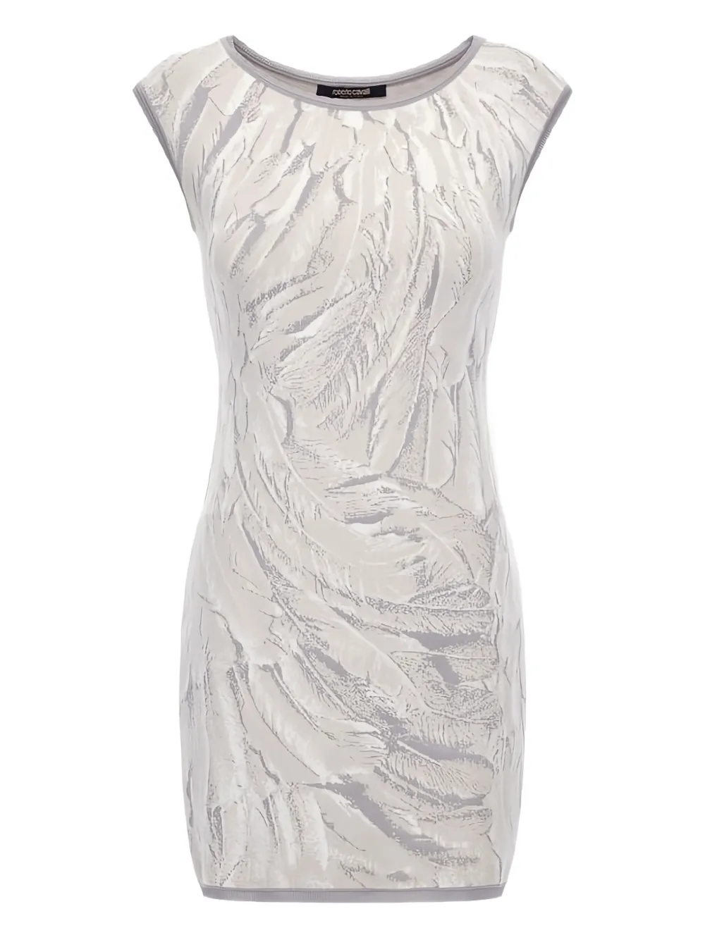 Roberto Cavalli feather-print mini dress | White | Image 1