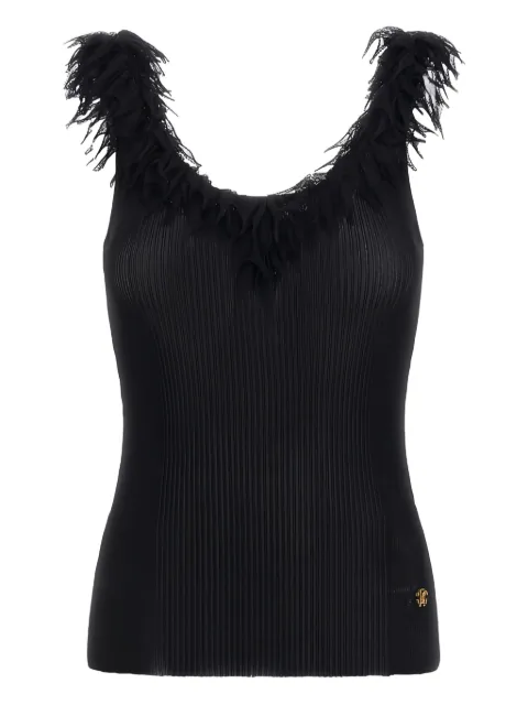 Roberto Cavalli ribbed trimmed tank top
