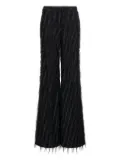 Roberto Cavalli fringed metallic-effect trousers - Black
