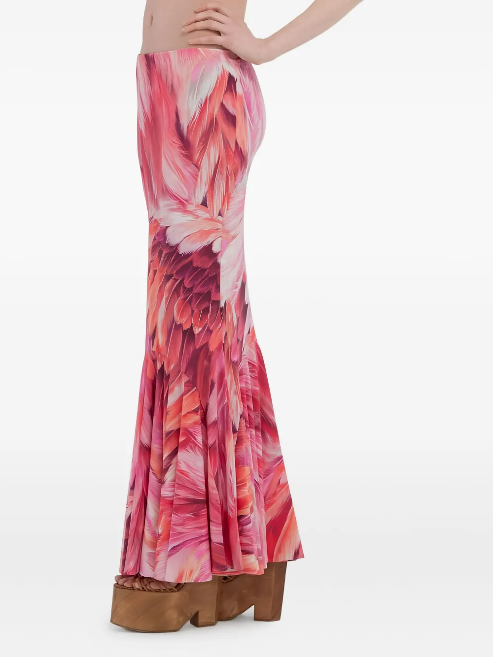 Roberto Cavalli Print Ruffled Maxi Skirt In Multi