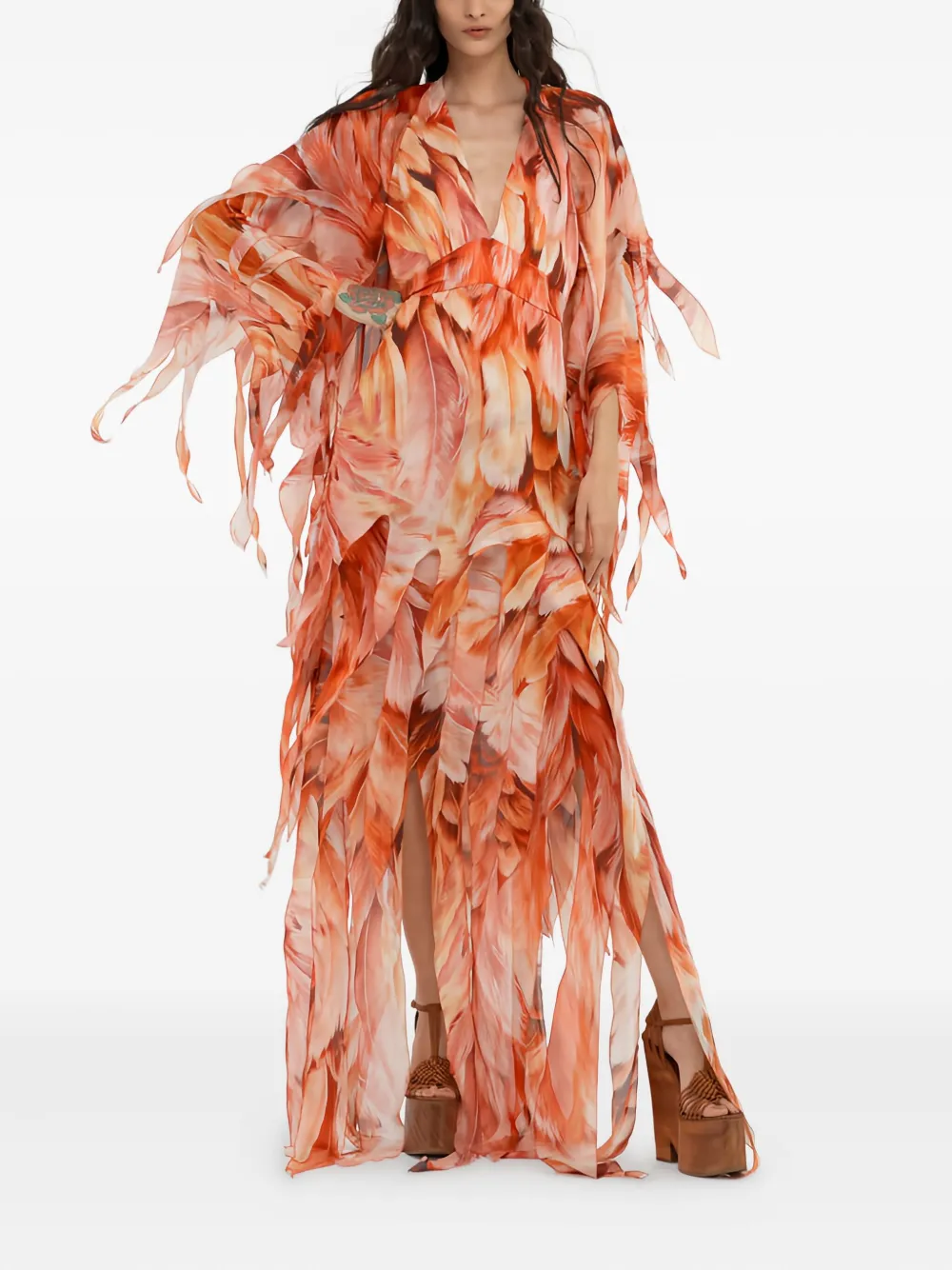 Roberto Cavalli feather-effect patterned maxi dress | Cocktail & Party Dresses | Image 2