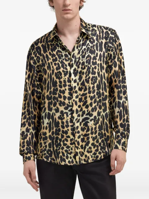 Roberto Cavalli camisa de seda con estampado de leopardo