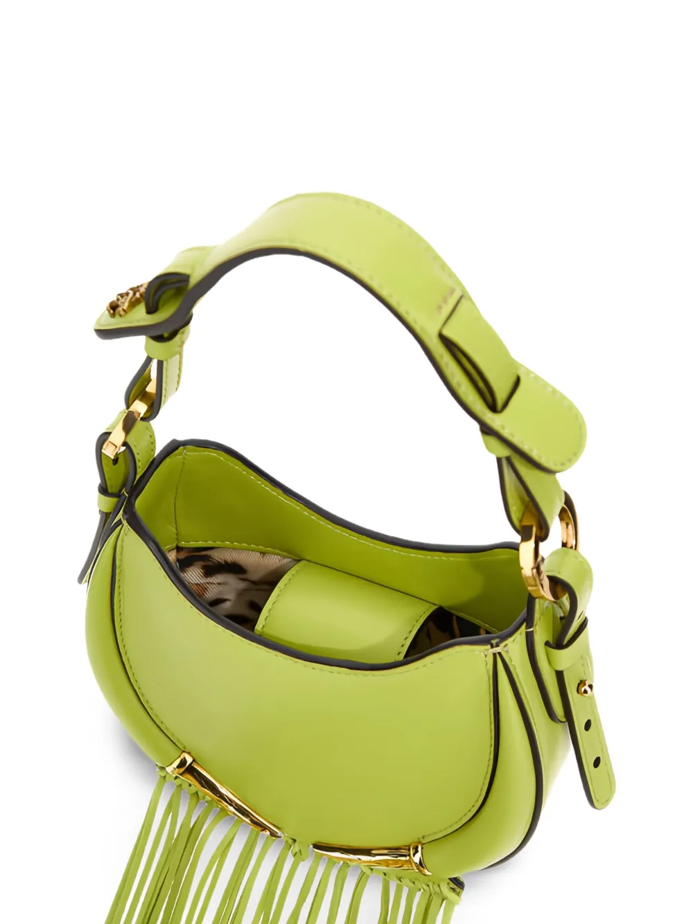 Roberto Cavalli Fang schoudertas met franje Groen