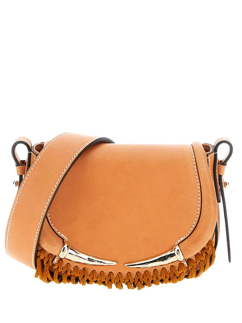 Roberto Cavalli fringe-trimmed leather shoulder bag | Brown | Image 1