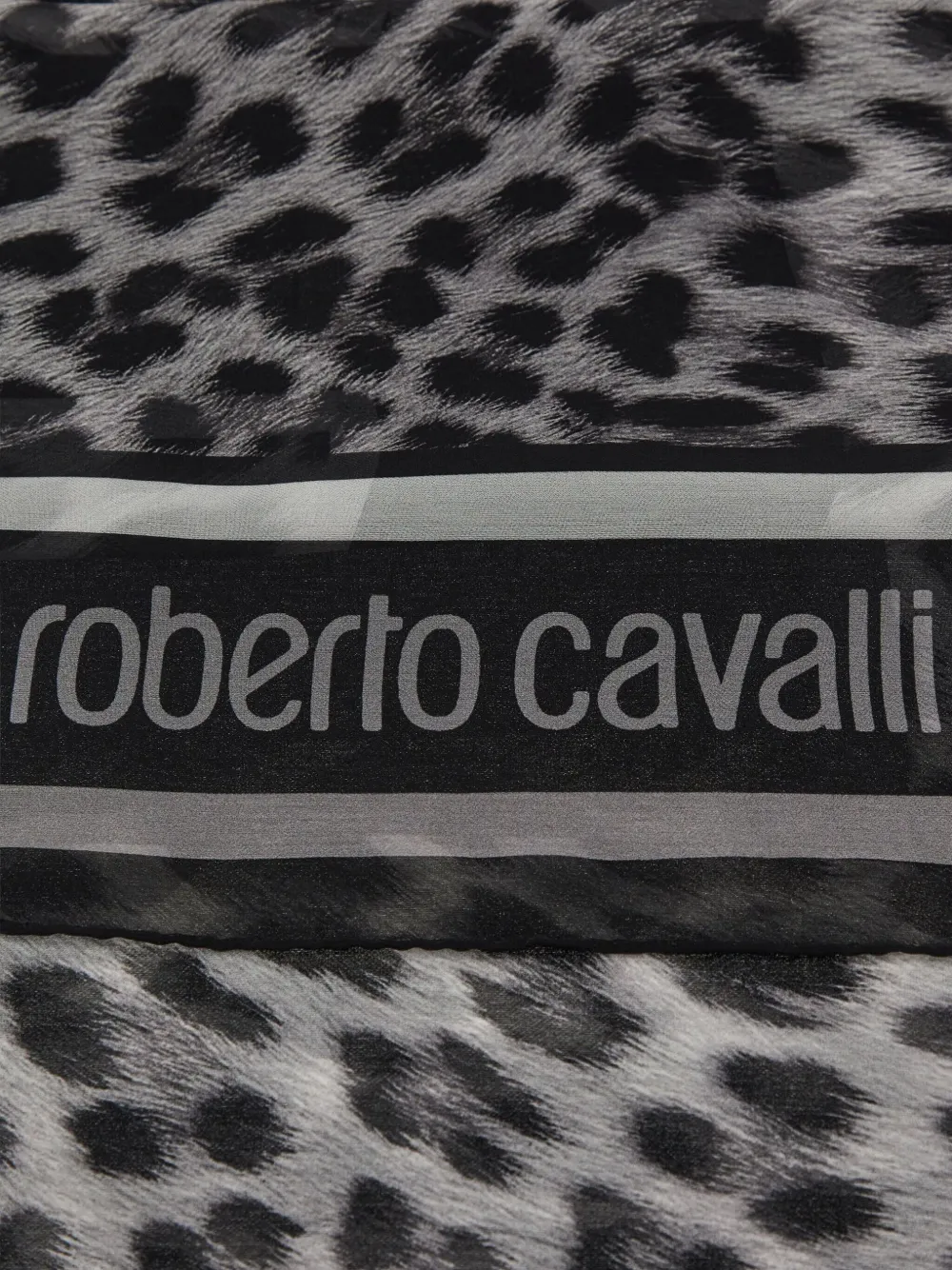 Roberto Cavalli leopard-pattern scarf - Grijs