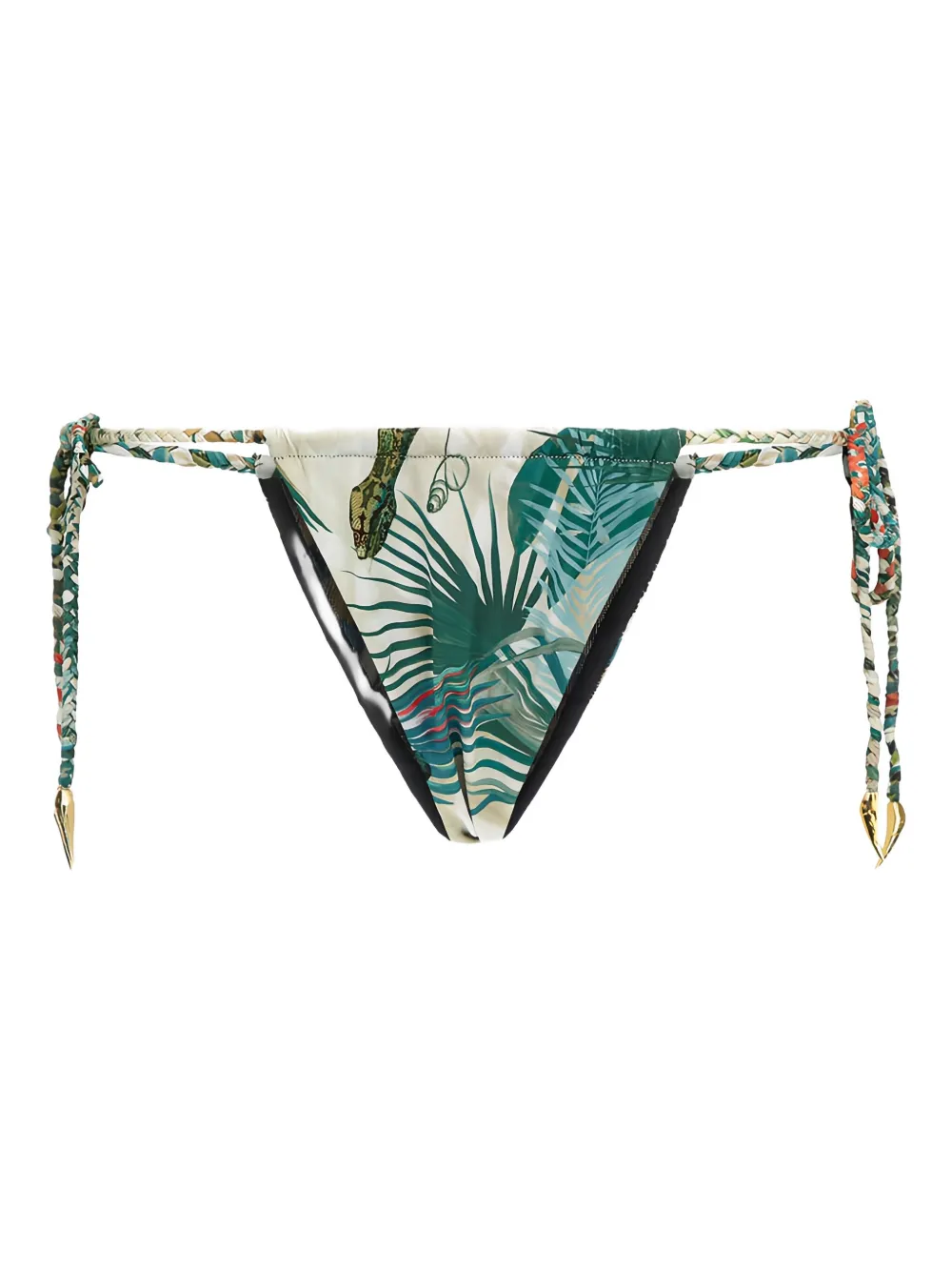 Roberto Cavalli snake-print tie-side bikini bottom | Green | Image 1