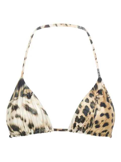 Roberto Cavalli leopard-print triangle bikini top