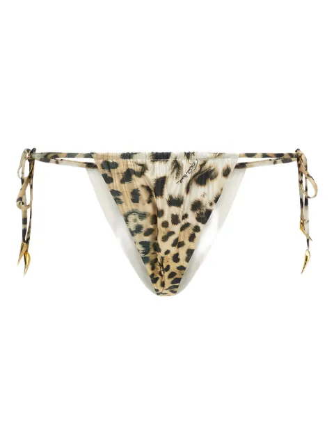 Roberto Cavalli leopard-print tie-side biquini button