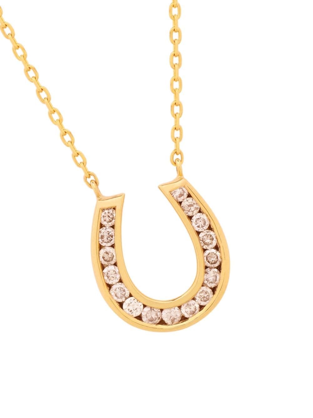 Shop Kamushki 18kt Yellow Gold Horseshoe Diamond Necklace