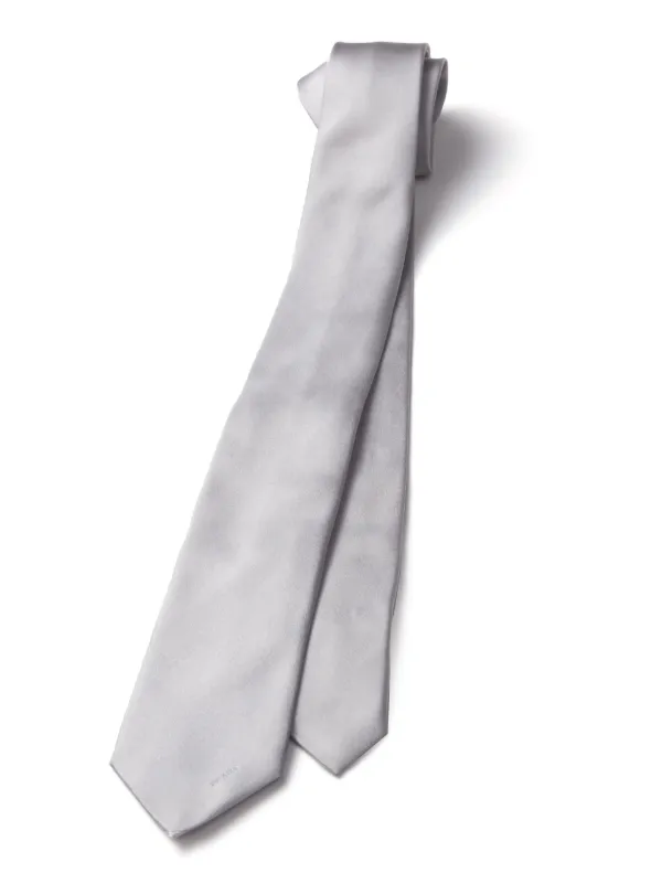 PRADA シルク グレー ネクタイ Prada Silk Satin Tie | Grey | FARFETCH