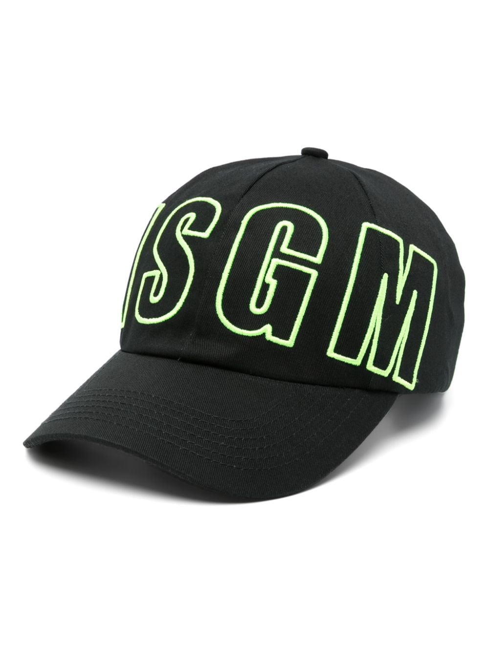 Msgm Kids' Logo-embroidered Cotton Hat In Black