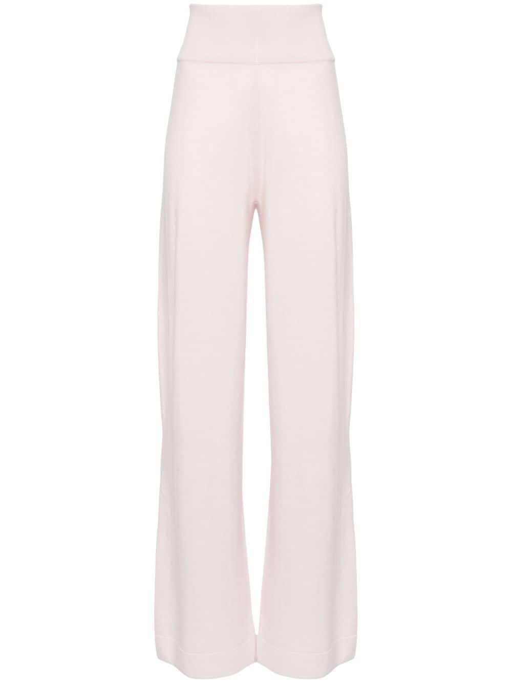 knitted straight-leg trousers