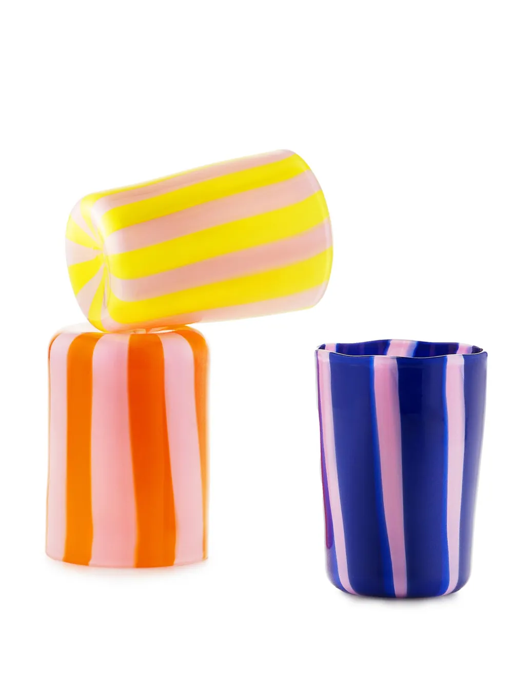 AQUAZZURA CASA DOLCEVITA STRIPE TUMBLERS (SET OF TWO)