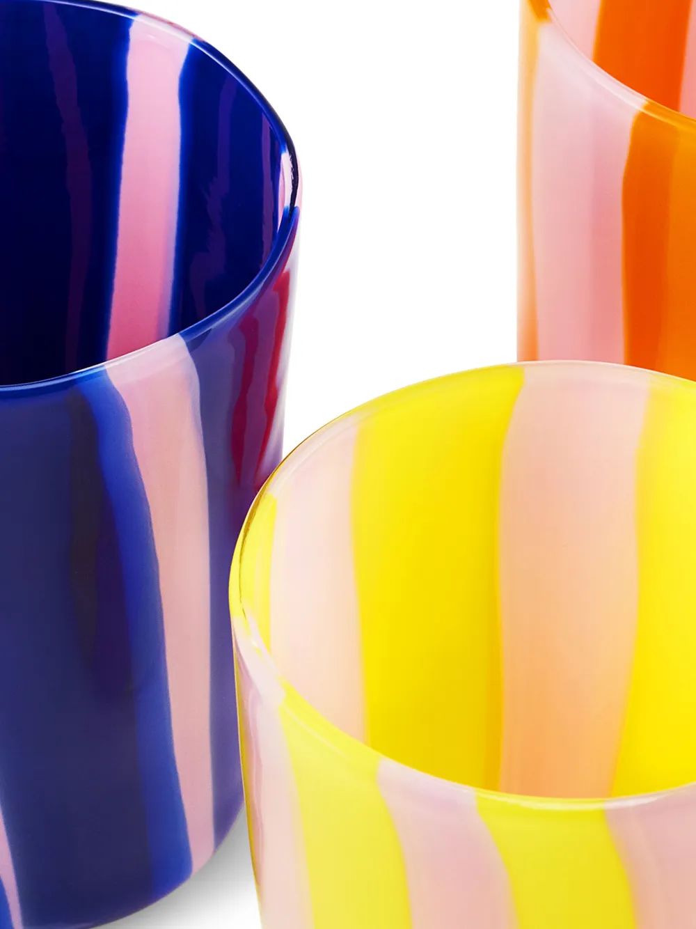 Shop Aquazzura Casa Dolcevita Stripe Tumblers (set Of Two) In Pink