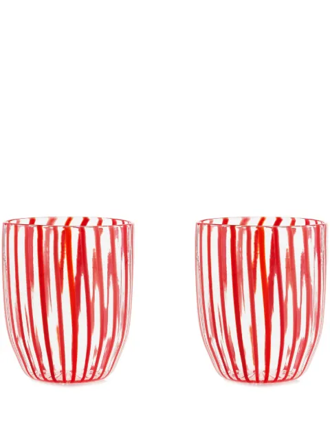 AQUAZZURA CASA Capri Stripe tumblers (set of two)