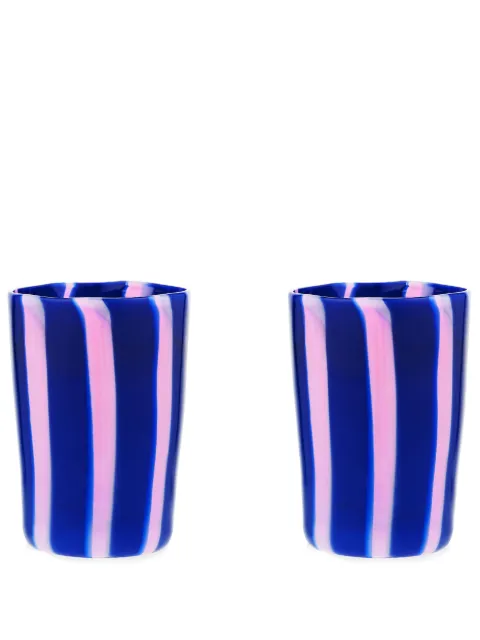 AQUAZZURA CASA Dolcevita Stripe tumblers (set of two)