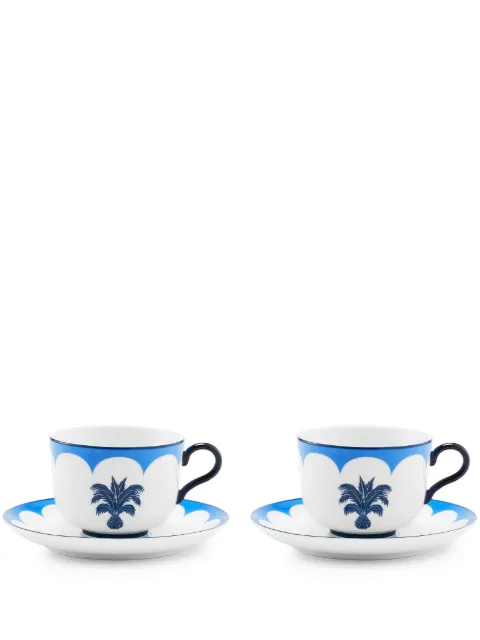 AQUAZZURA CASA Jaipur teacups and saucers (set of two)