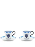 AQUAZZURA CASA Jaipur coffee cups and saucers (set of two) - Blue