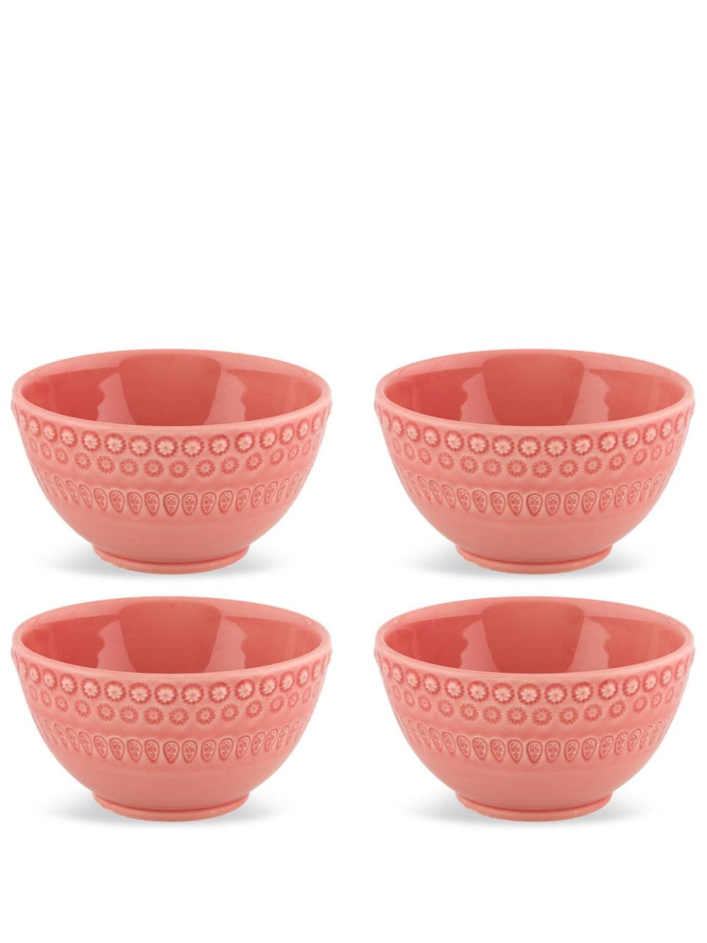 Bordallo Pinheiro Fantasia Ceramic Bowl (set Of Four) In Pink