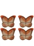 Bordallo Pinheiro Cloudy Butterflies bread and butter plate (set of four) - Orange
