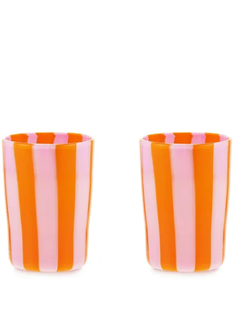 AQUAZZURA CASA Dolcevita Stripe tumblers (set of two)